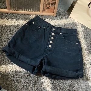 Stefano VINTAGE Button Front 12”Rise Black Shorts